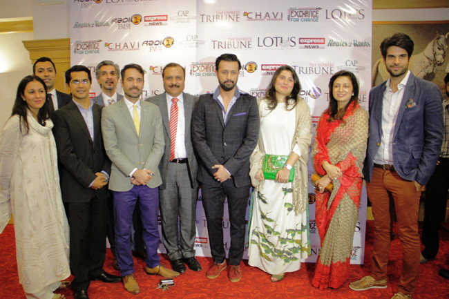 Members of the CAP Board, Rakesh Gupta, Atif Aslam, Sharmeen Obaid Chinoy and Tina Vachani