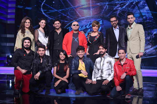 Contestants with Judges , Zoe Viccaji & Strings band