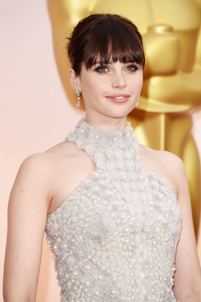 Felicity Jones Oscar 2015 Hairstyle