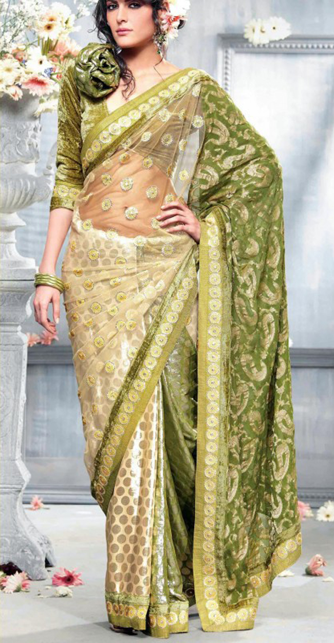 elegant-green-colored-saree