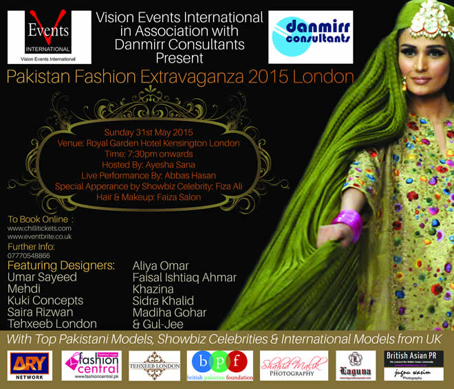 Vision Events to present Pakistan Fashion Extravaganza 2015