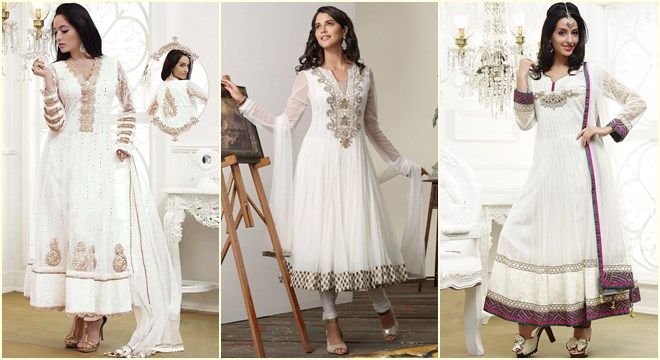 simple white pakistani dress