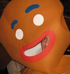 Nida's close friend Robert as Gingerbread Man