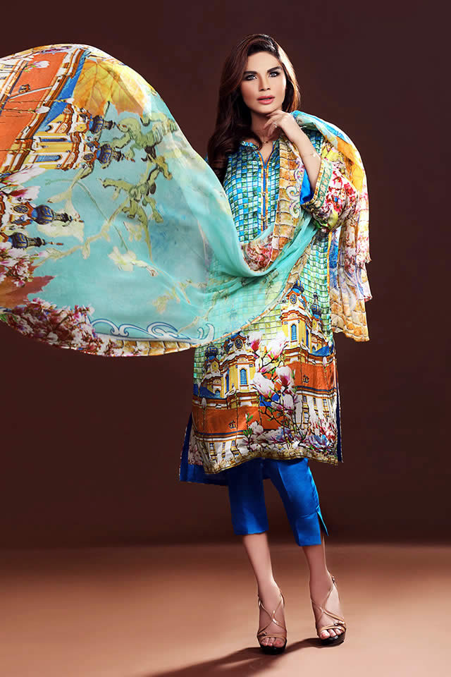 Gul Ahmed Winter Silk Dresses 2016