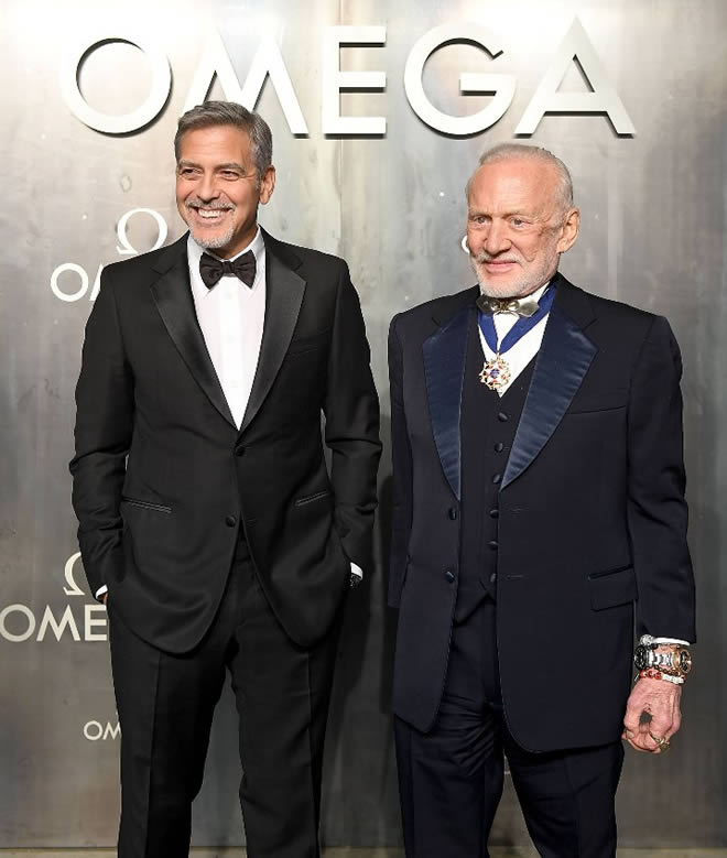 George Clooney and Buzz Aldrin